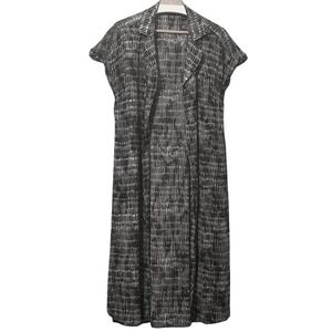 QVC H by Halston Duster Dress Womens Small Black White Abstract Stripe